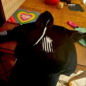 Black and white flag sweatshirt